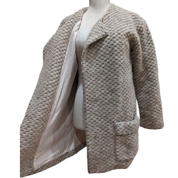 Joe's Erica Long Jacket Wool Mohair Blend in Tan Size S - Worn by Jessica Alba - Picture 7 of 12